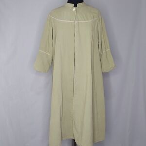 April Cornell Vtg Corduroy Maxi Overcoat One Button Pocket Lined 3/4 Raglan S